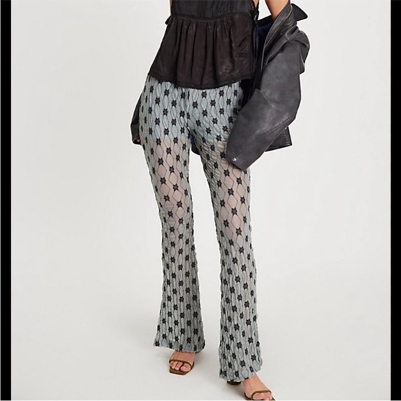 Free People Pants - Brand new without tag Free People Margo lace overlay flare pants size M